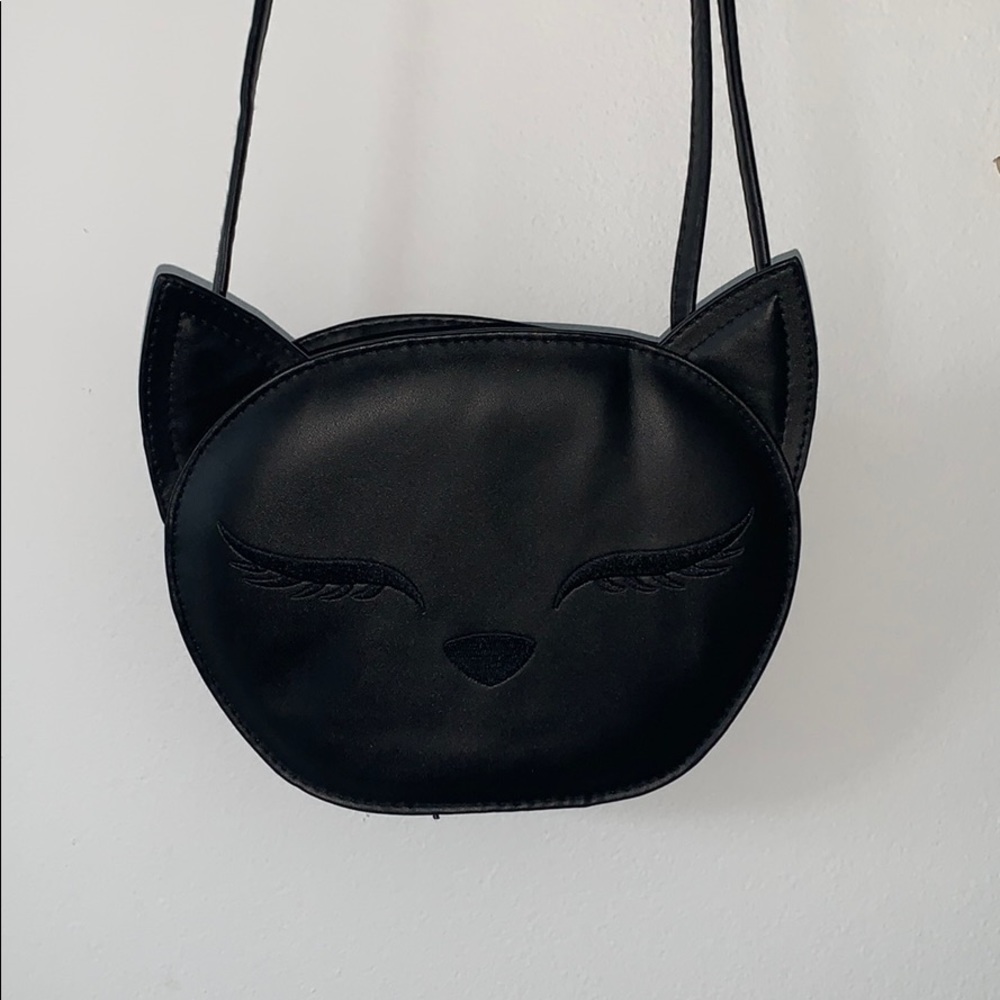 H&M black cat purse